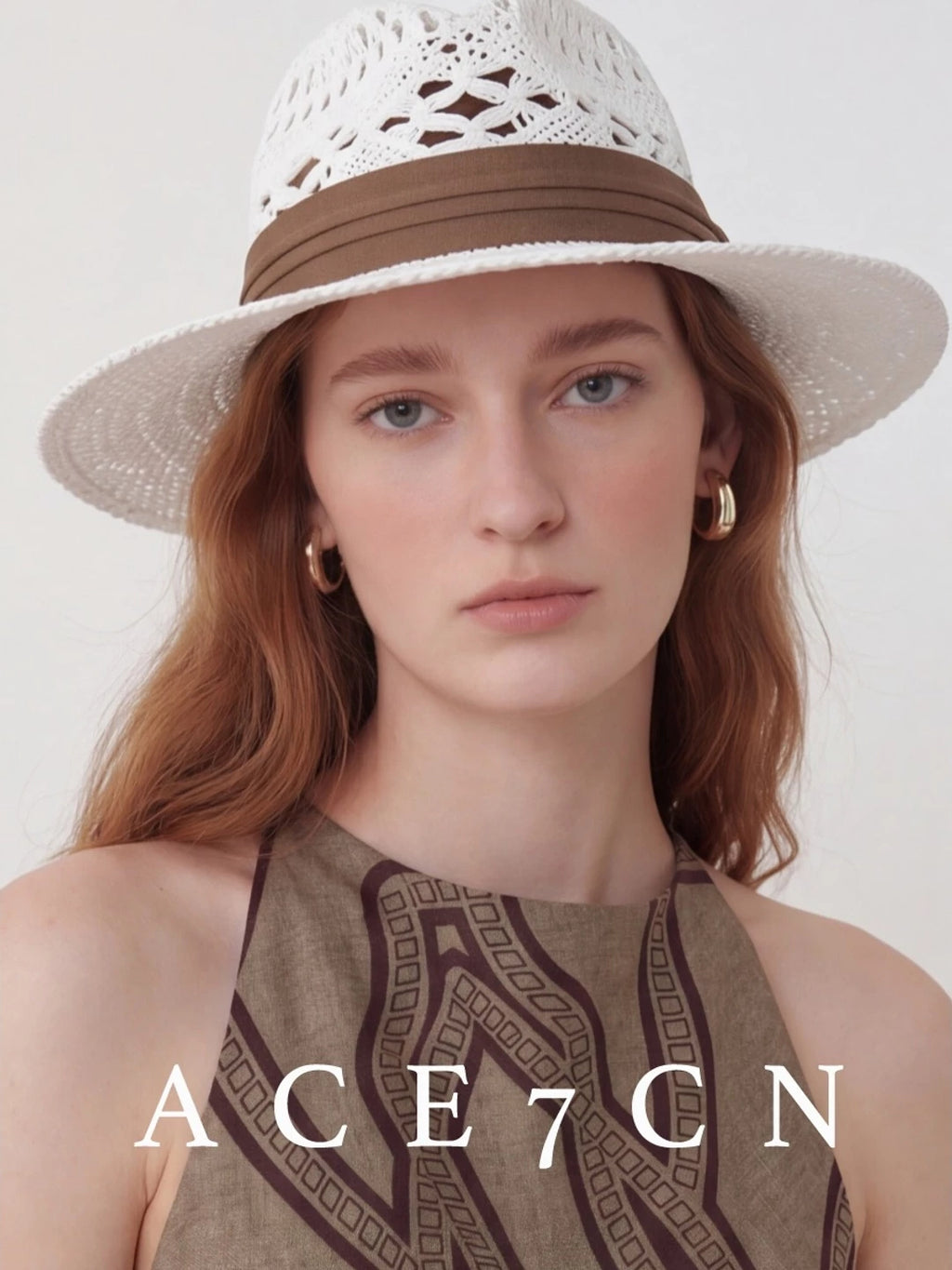 South-France Resort Premium Straw-Woven Openwork Fedora Hand-Woven