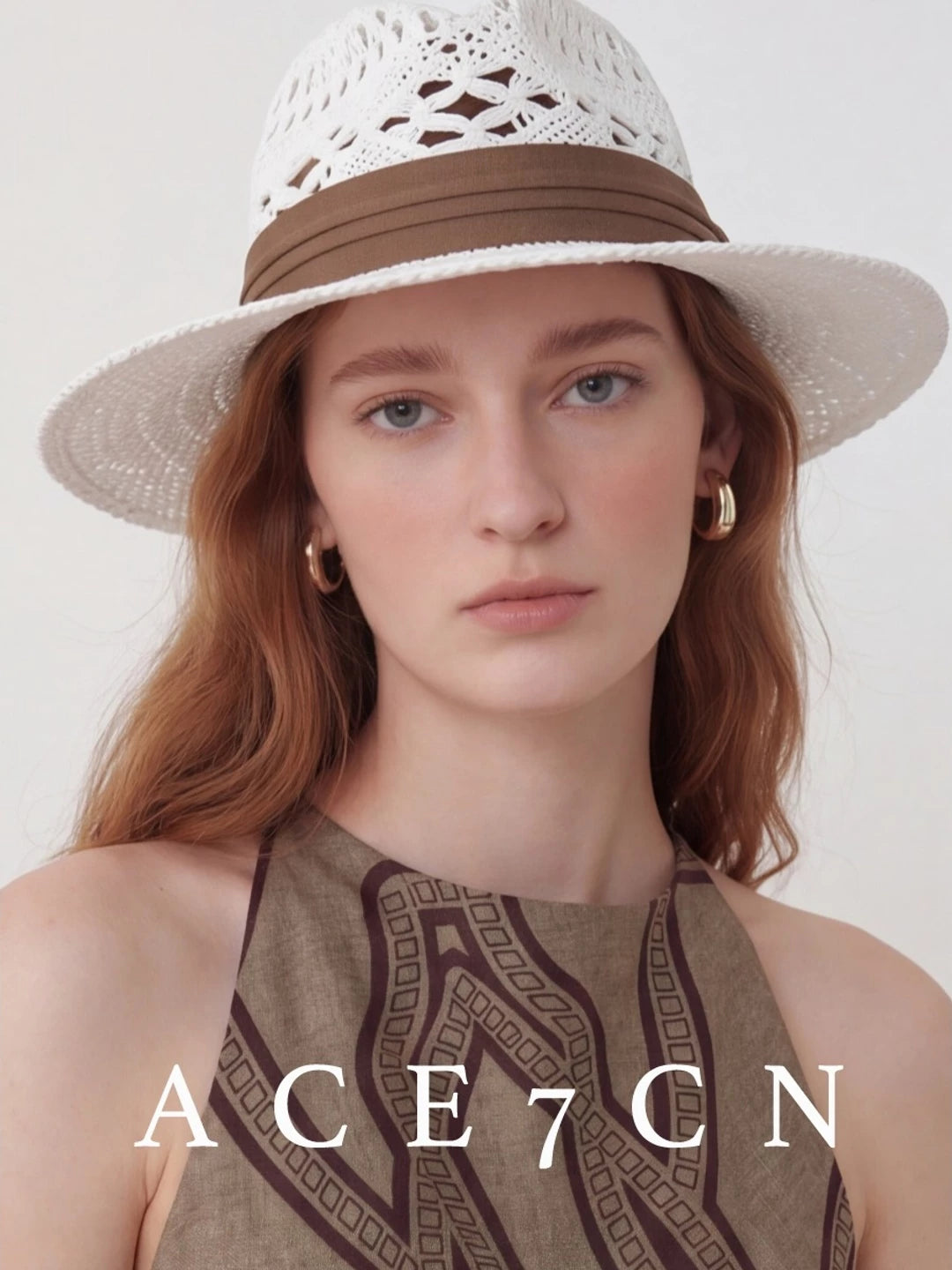 South-France Resort Premium Straw-Woven Openwork Fedora Hand-Woven