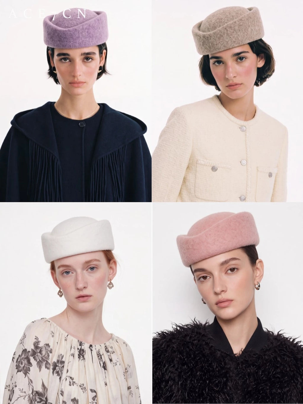 British Vintage Wool Pillbox Hat pillboxhat Round