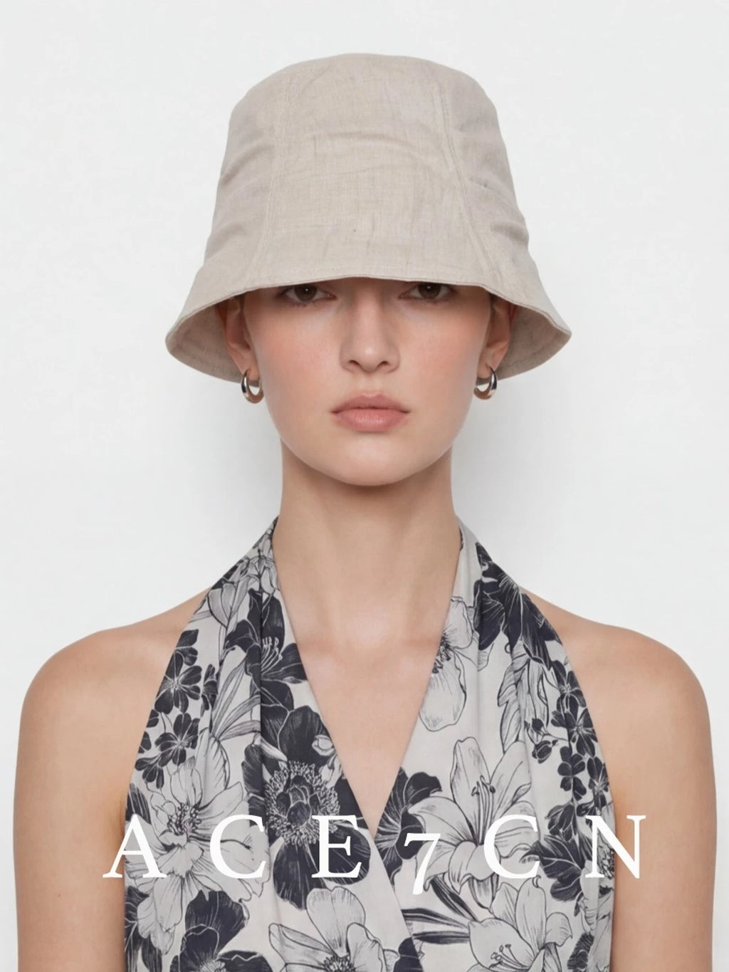 Japanese Resort Cotton Bucket Hat Handmade Pleated