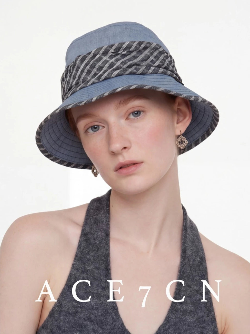 Danish Plaid Bucket Hat Outdoor Travel Sun-Shade