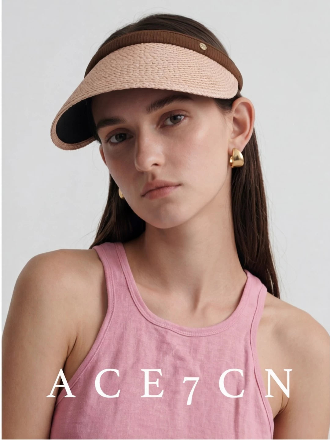 South-France Holiday Straw-Woven Visor Open-Top Sun-Shade Headband