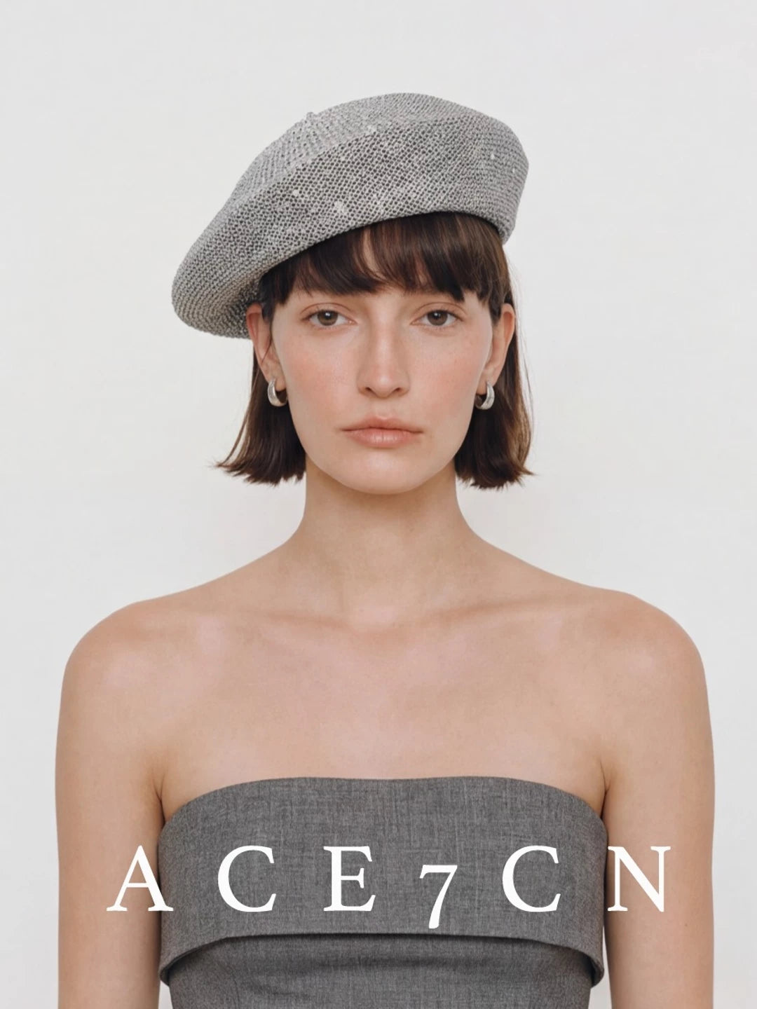 British Classic Subtle-Glitter Beret Sequin Painter Beret