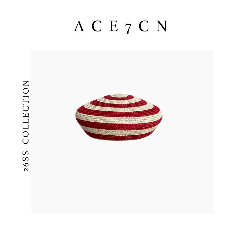 Nordic Niche Striped Pillbox Hat pillbox Round