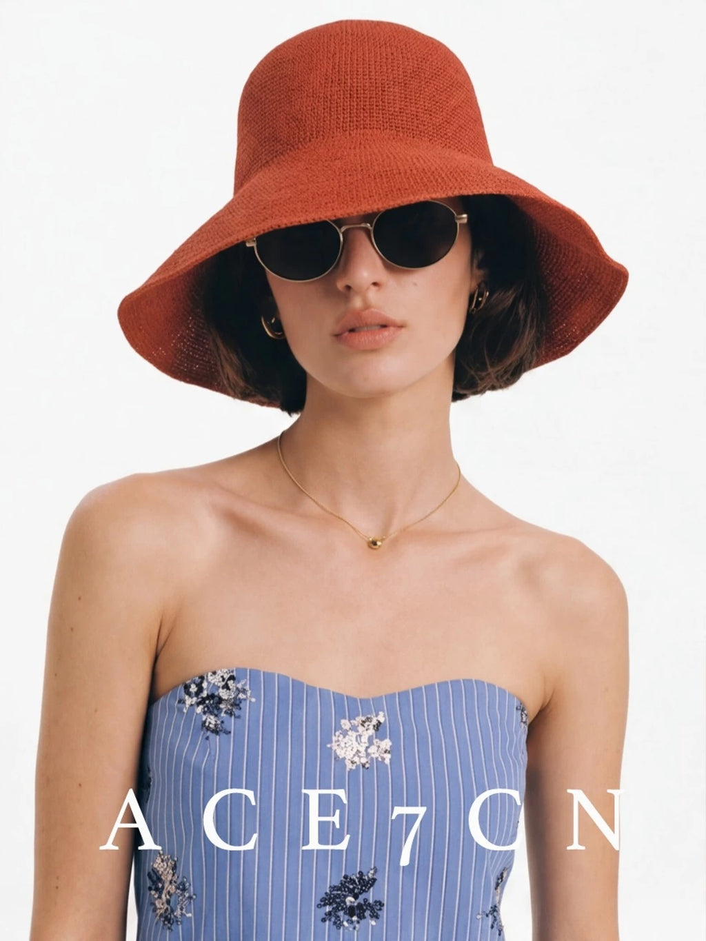 Nordic Classic Wide-Brim Hand-Crochet Bucket Hat Foldable