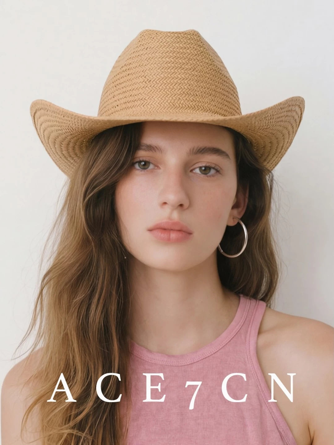 British Vintage Straw-Woven Fedora Wide-Brim Western Hat