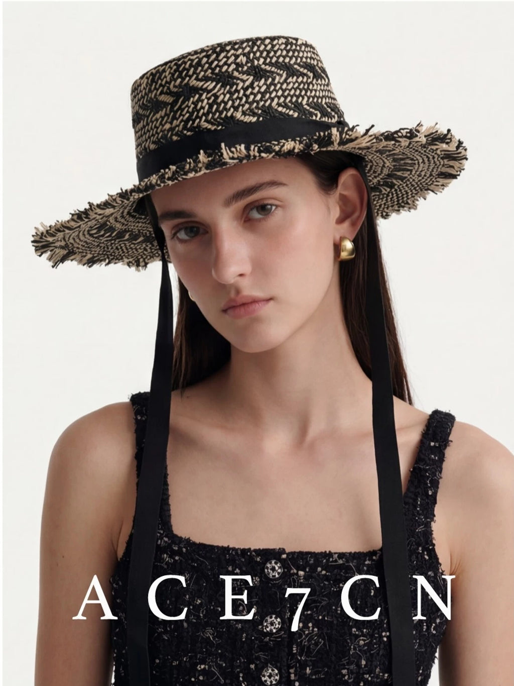 South-France Midsummer Hand-Woven Straw Hat Wide-Brim Sun-Shade
