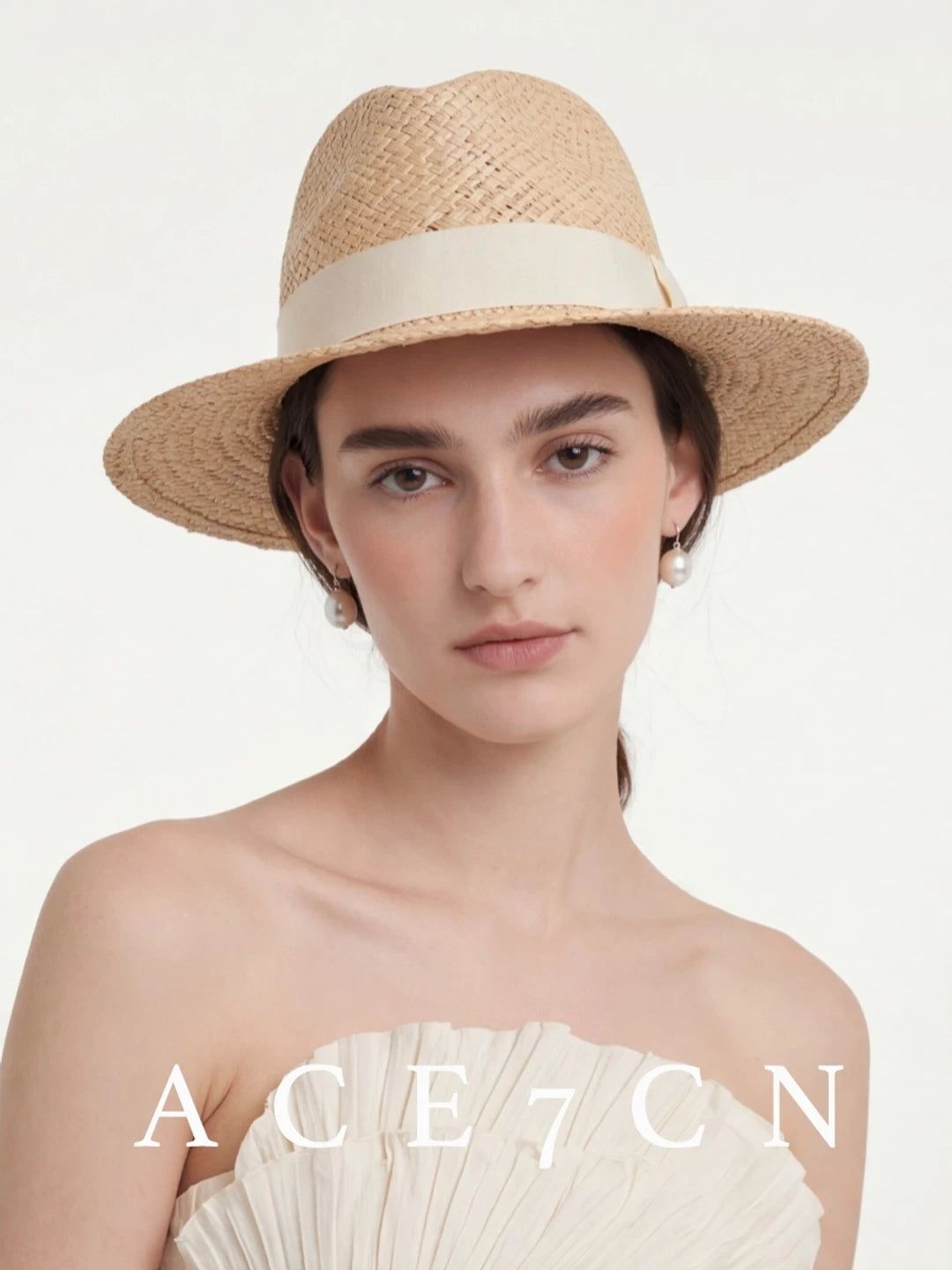 South-France Natural Raffia Dress Hat Resort Straw