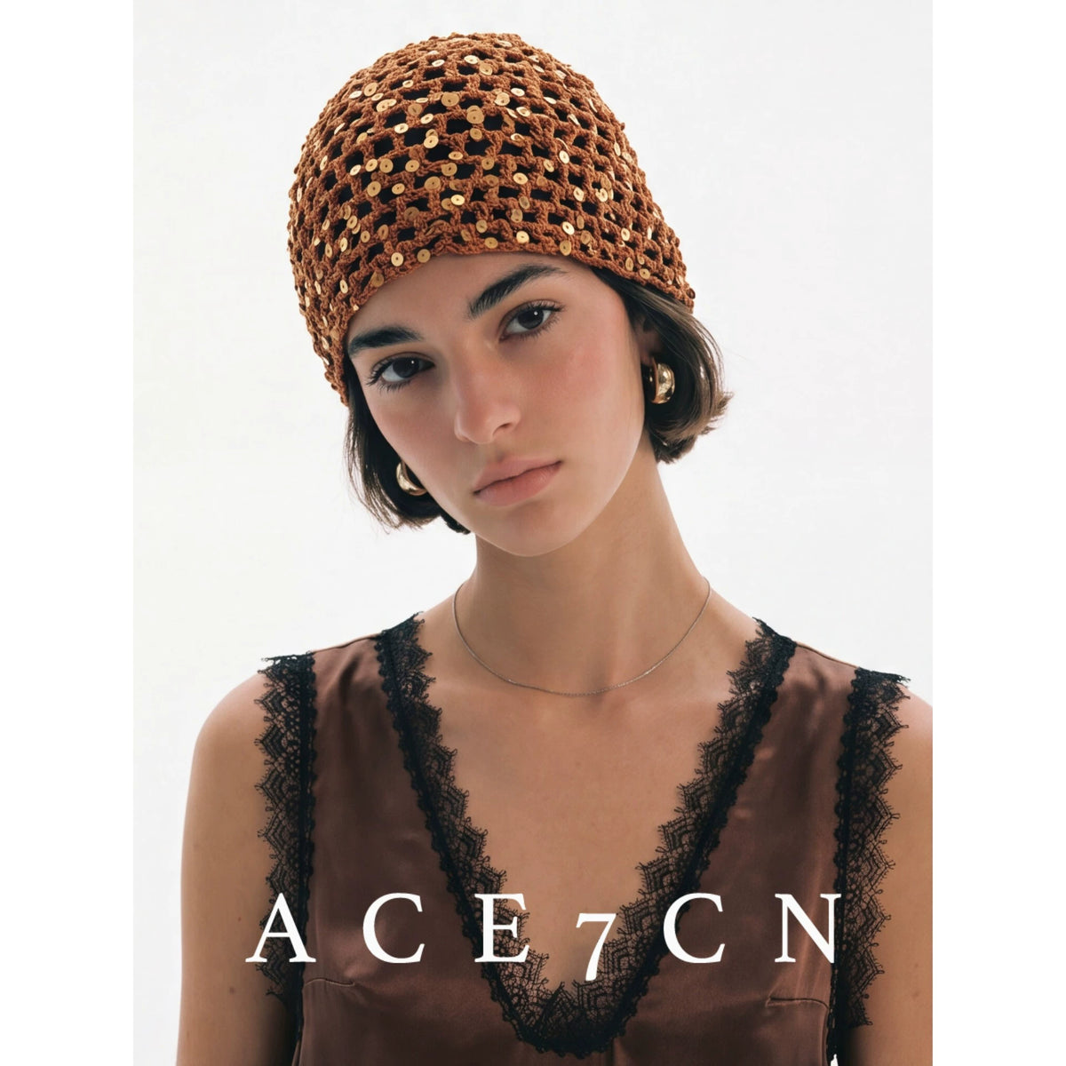 Danish Old-Money Vintage Hand-Crochet Openwork Hat Headwrap