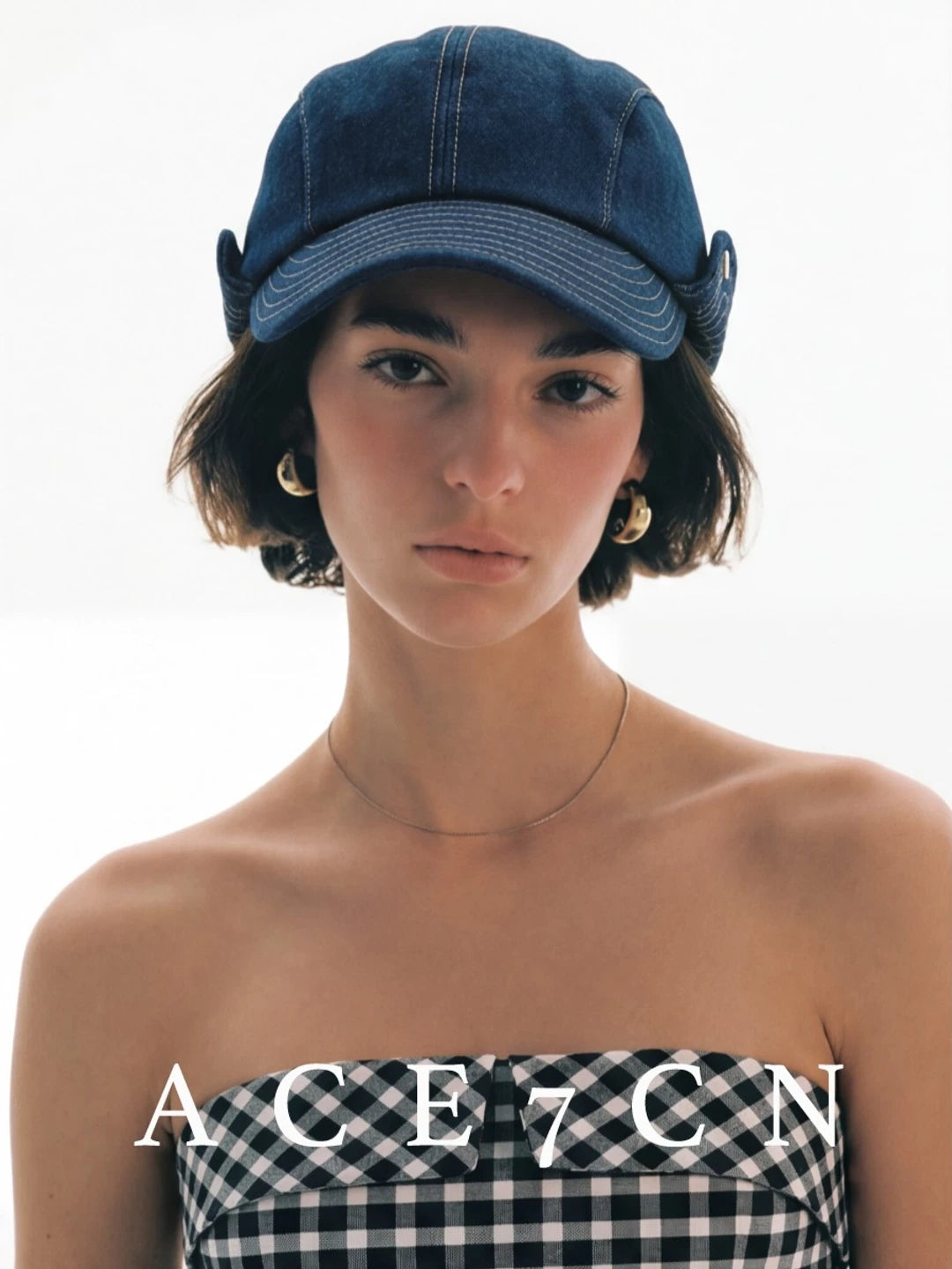 Urban Chic Denim Riding Hat Roll-Brim Bucket