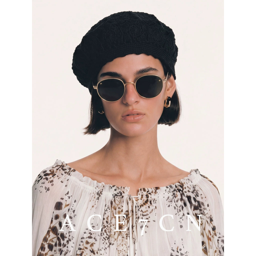 French Elegant Handmade Beret Openwork Lace Painter