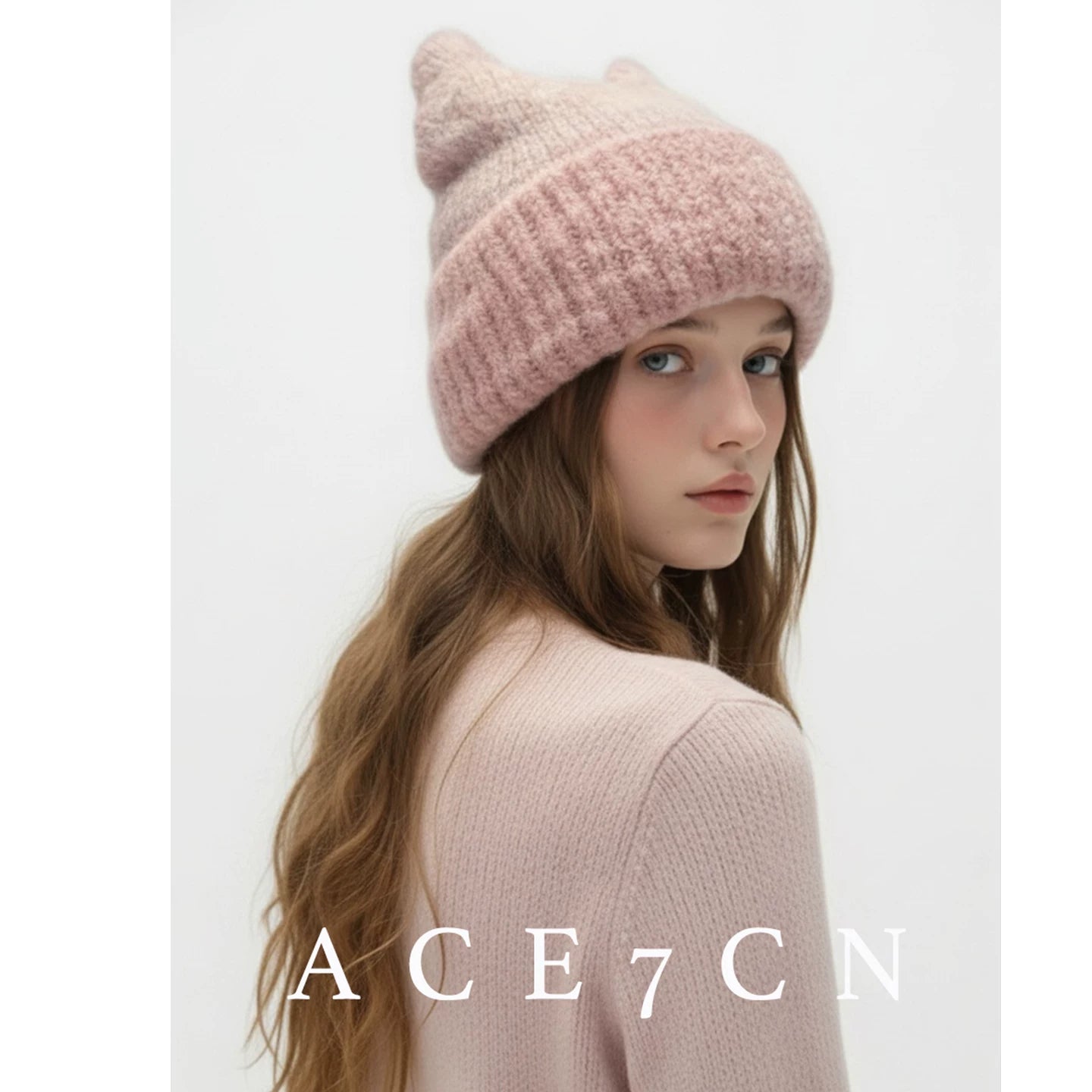 Nordic Cat-Ear Fluffy Knit Beanie
