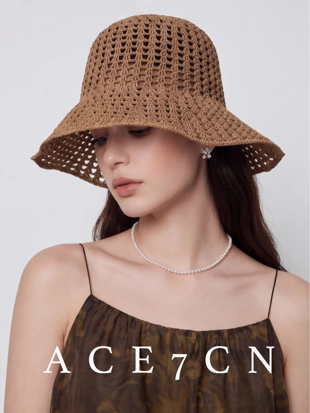 South-France Midsummer Openwork Soft-Top Bucket Hat Woven