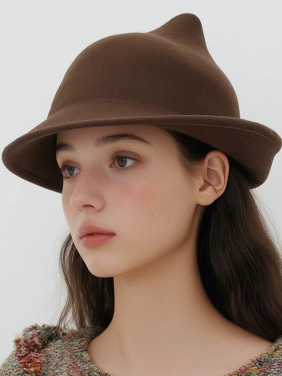 Wool-Felt Handmade Witch Hat Wool-Felt Dress Hat