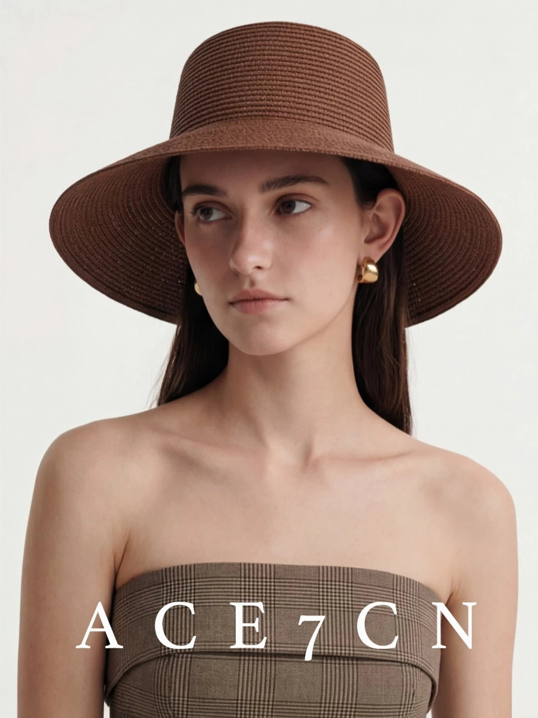 Light-French Straw-Woven Sun Hat Colorful Resort Straw