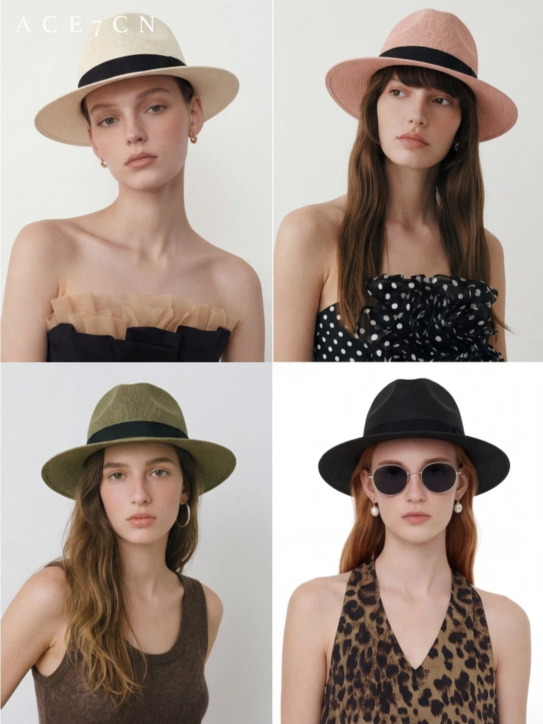 South-France Holiday Premium Panama Hat Straw-Woven Western