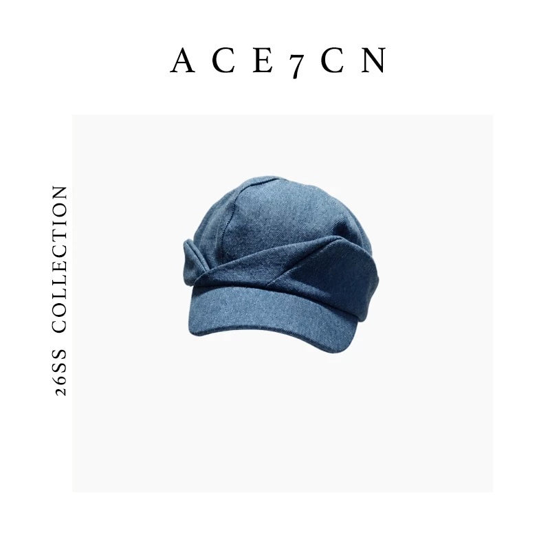 Japanese Niche Newsboy Cap Casual Denim Hat