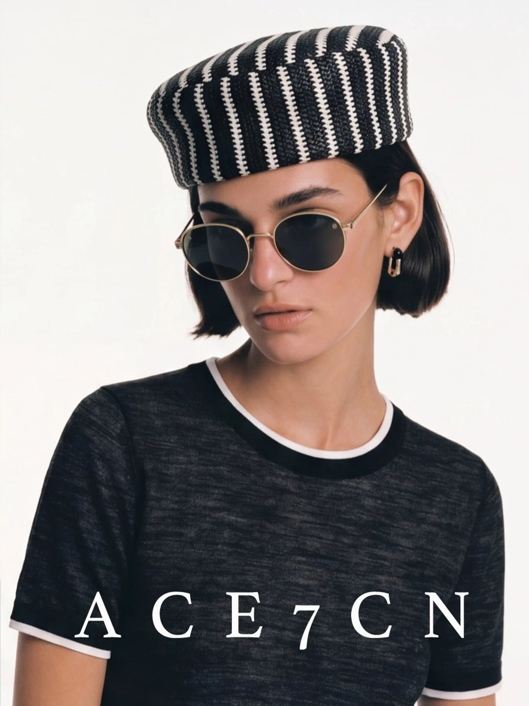 Runway Niche Relaxed Striped Pillbox Hat Tweed