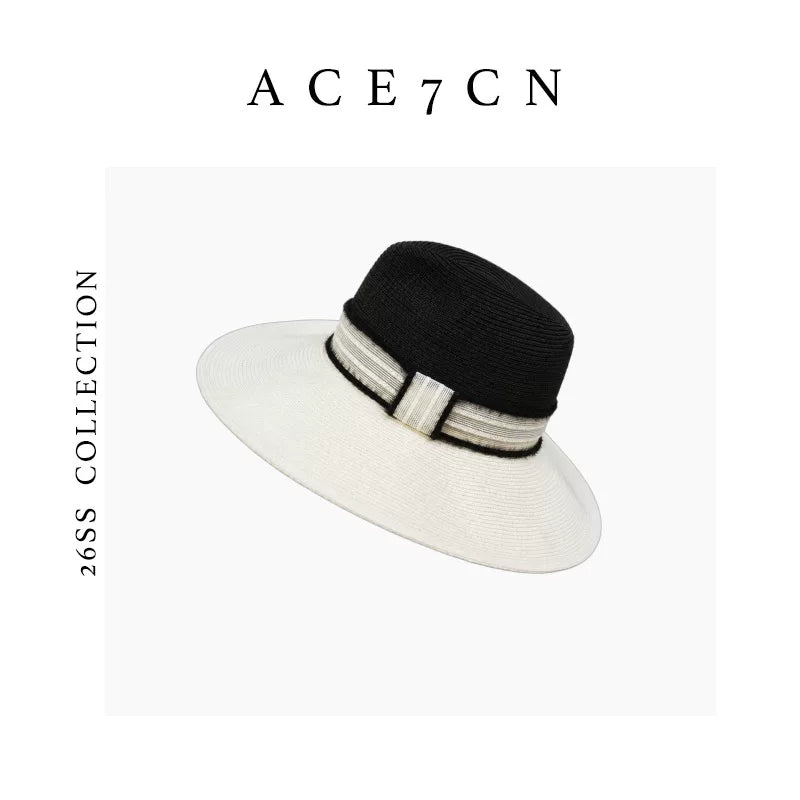 Classic French Parisian Tweed Woven Straw Hat
