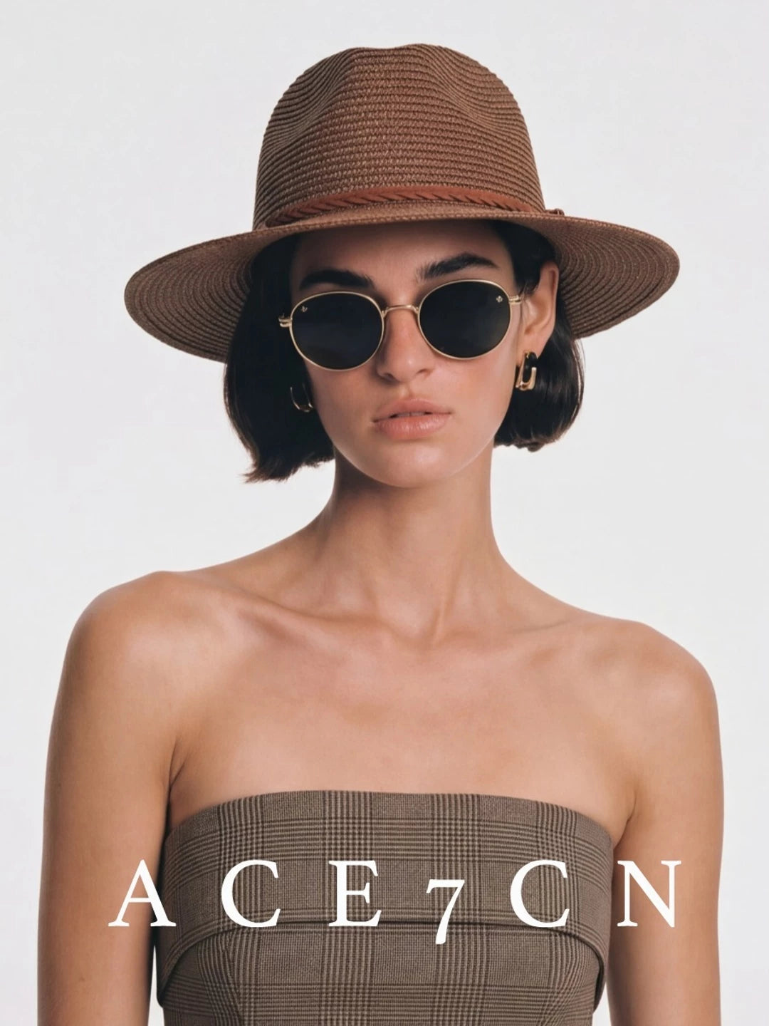 British Vintage Chic Panama Straw Hat Straw-Woven