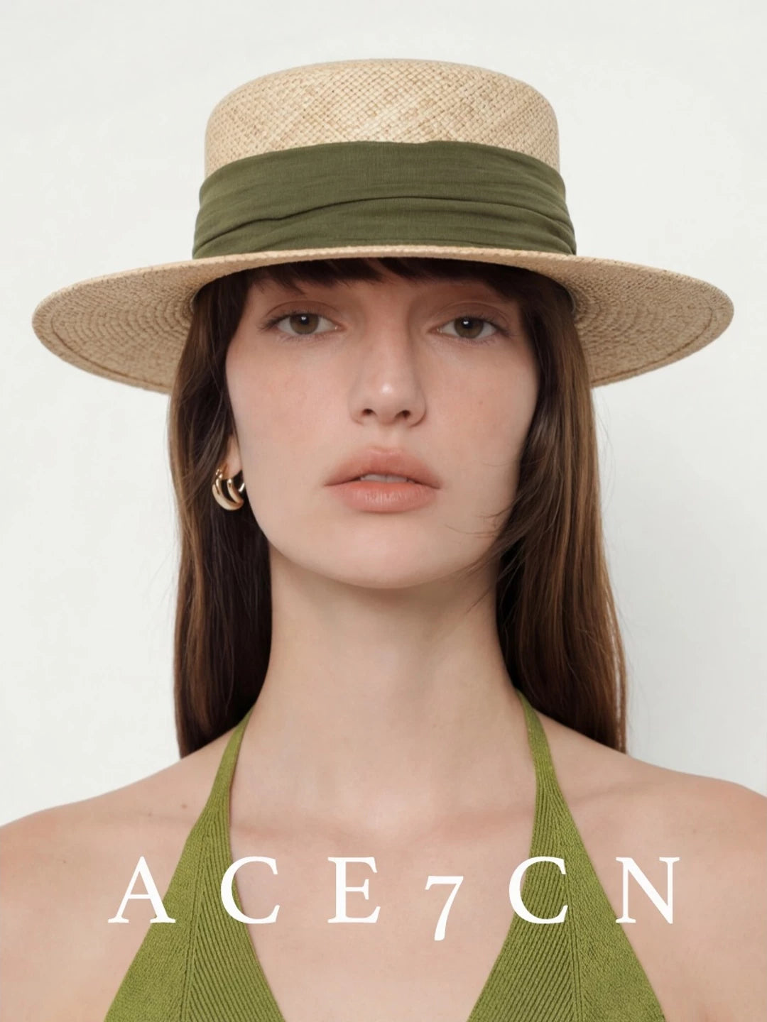Relaxed French Premium Natural-Straw Straw Hat Multi-Color