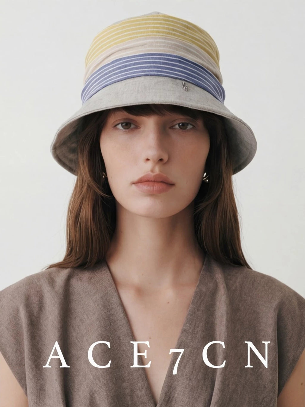 Nordic Niche Designer Multi-Stripe Bucket Hat Color-Block