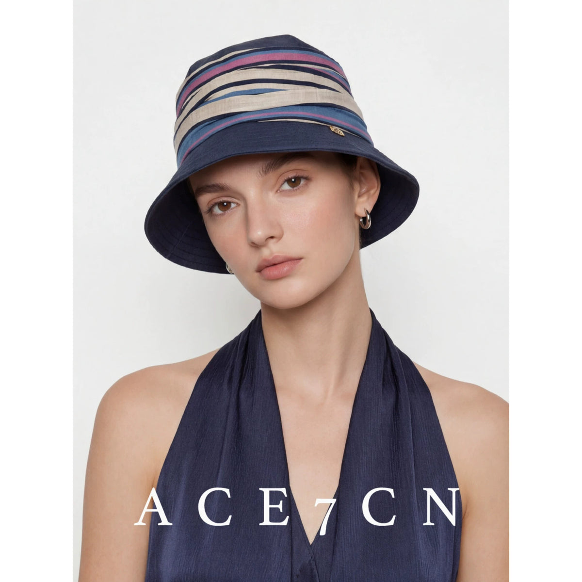 Japanese Niche Multi-Stripe Bucket Hat Striped Bucket