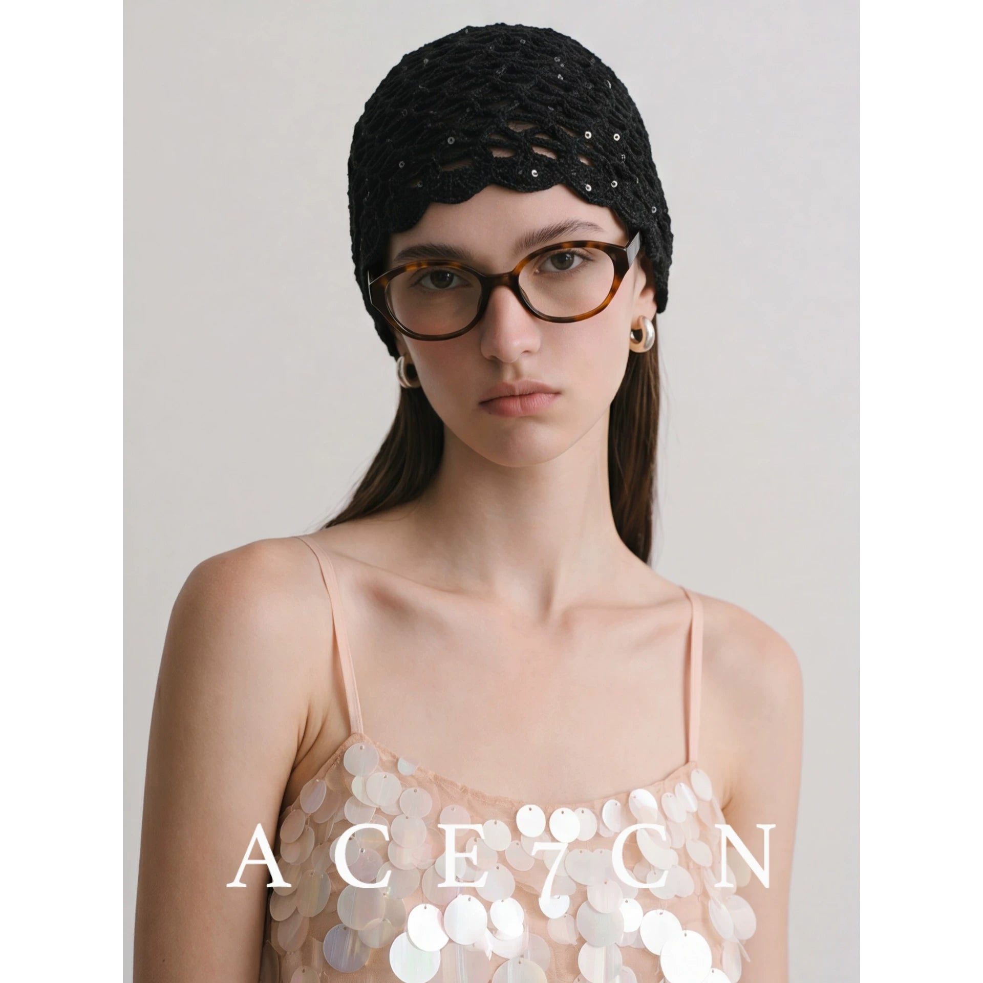 Old-Money Vintage Handmade Hat Chic Sequin Headwrap