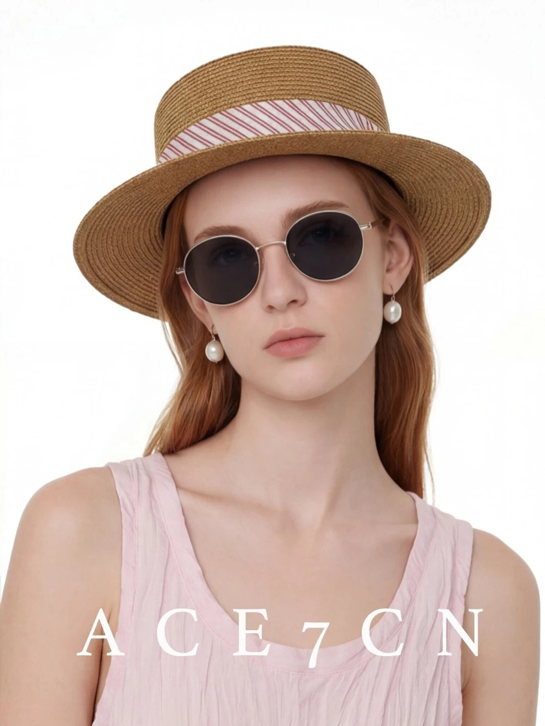 French Vintage Straw-Woven Sun Hat Resort Straw