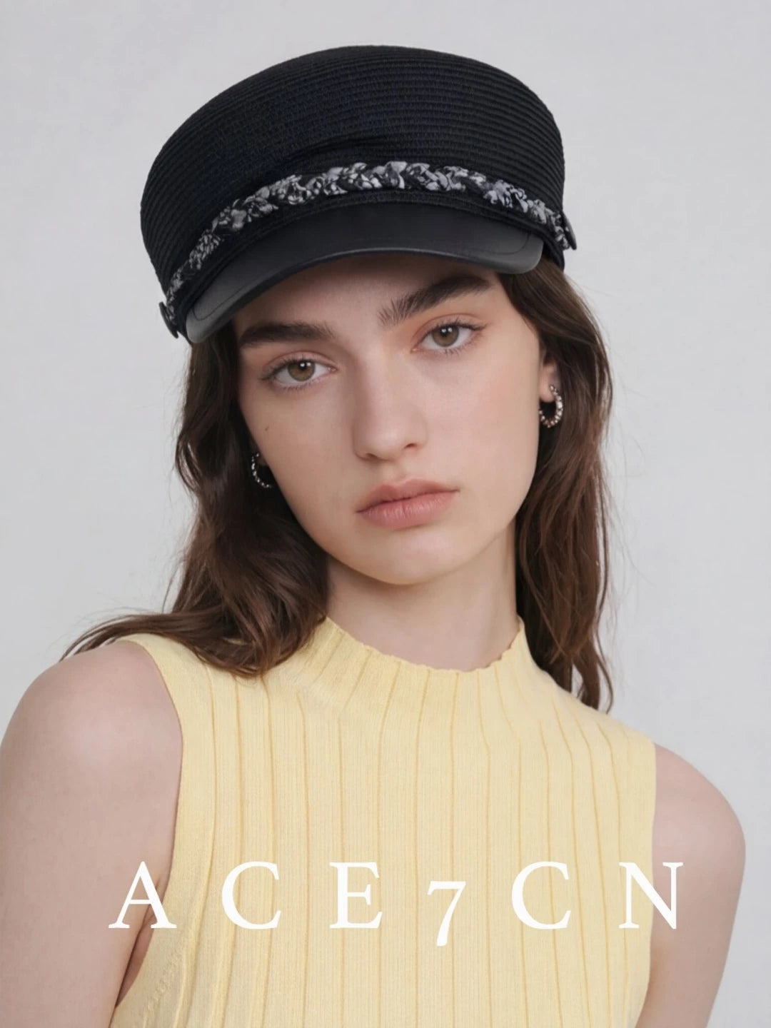 British Elegant Equestrian Hat Embellished French Tweed