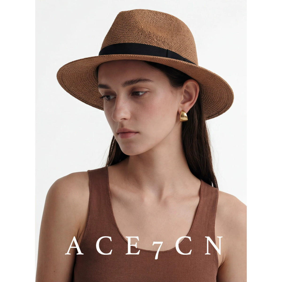 South-France Holiday Premium Panama Hat Straw-Woven Western