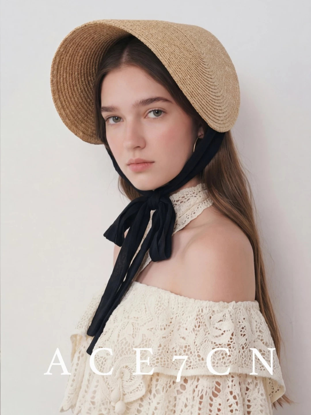 Hepburn French Estate Hat One-Piece Wheat-Straw Straw