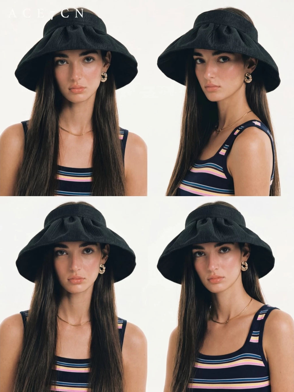 Urban Outdoor Wide-Brim Visor Open-Top Headband Hat