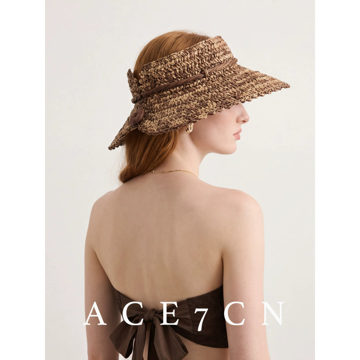 Japanese Niche Woven Visor Sun-Shade Headband Hat