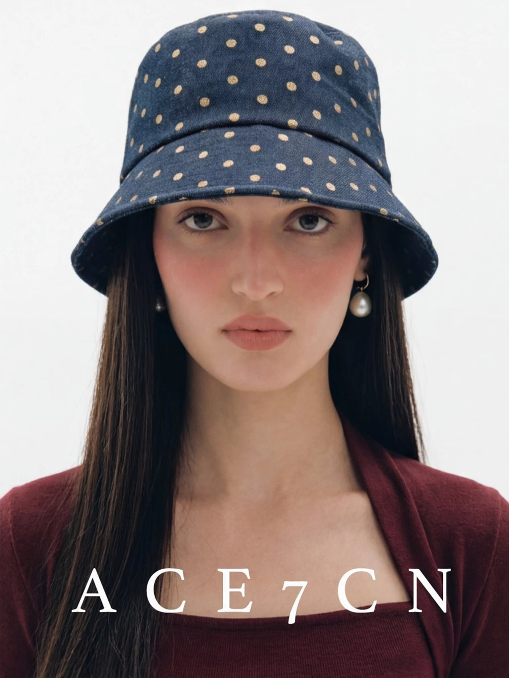 Parisian Polka-Dot Bucket Hat Short-Brim Soft-Top Bucket