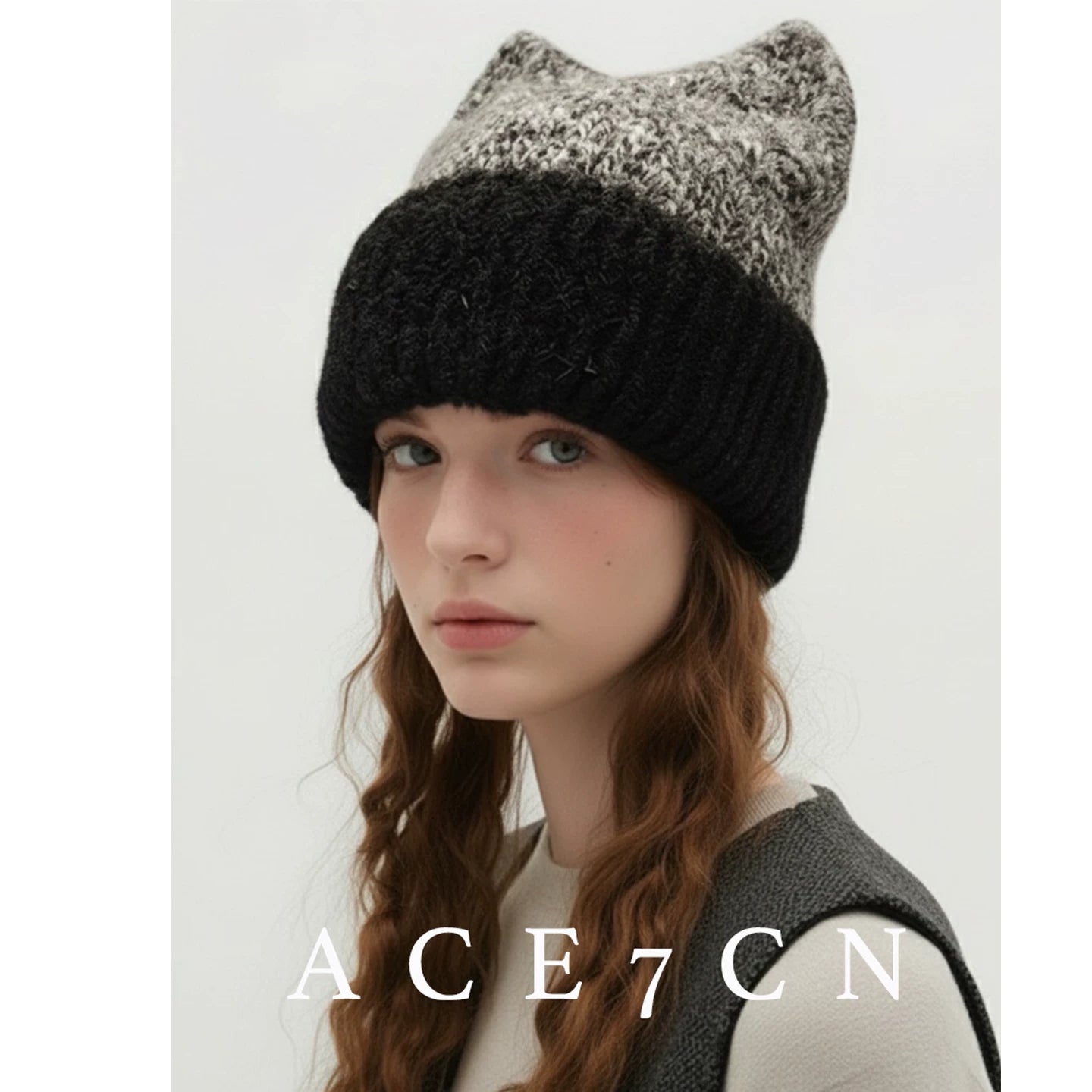 Nordic Cat-Ear Fluffy Knit Beanie