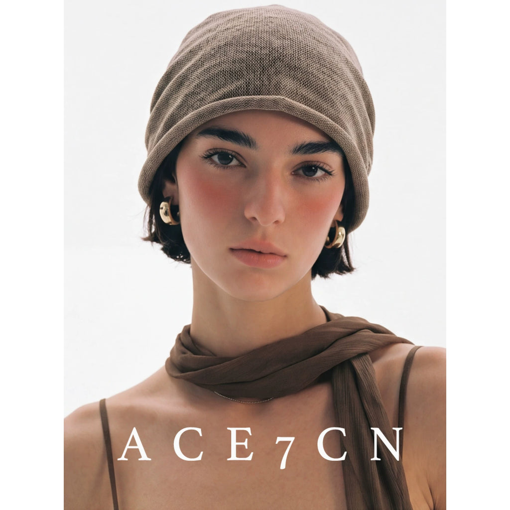 100 Linen Japanese Artsy Beanie Pleated Breathable