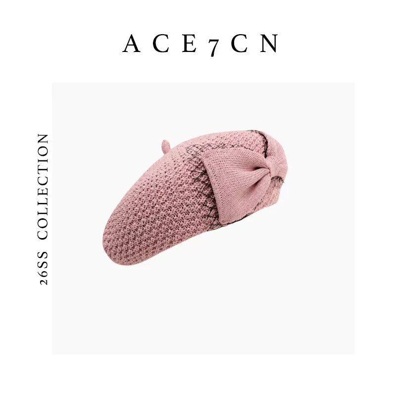 Designer Beret Bow Painter Beret Travel-Look Women