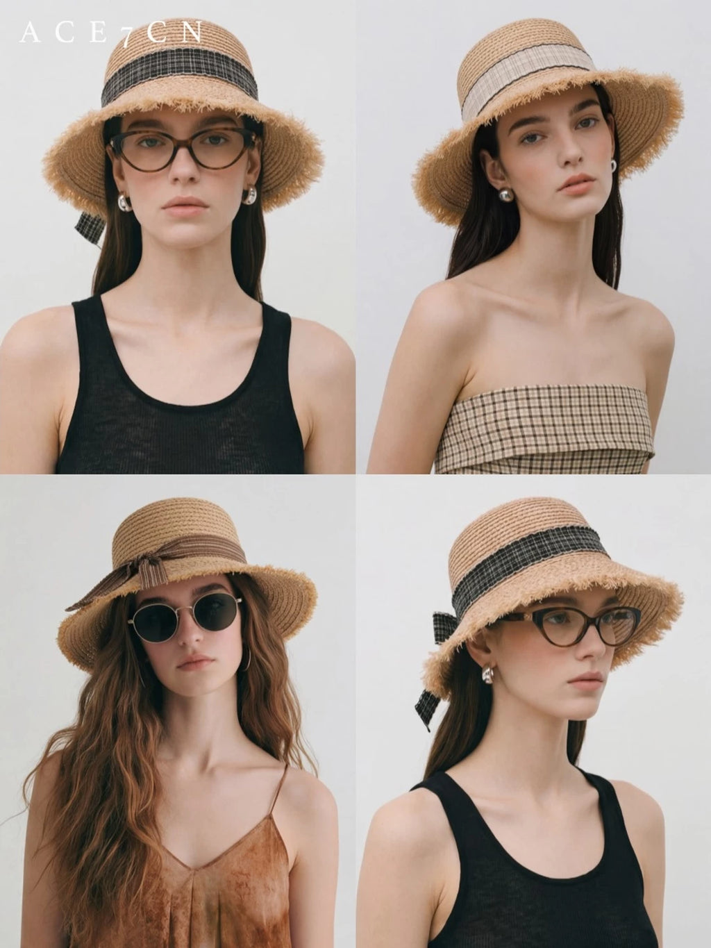 Parisian Raffia Sun Hat Straw-Woven Bow Resort