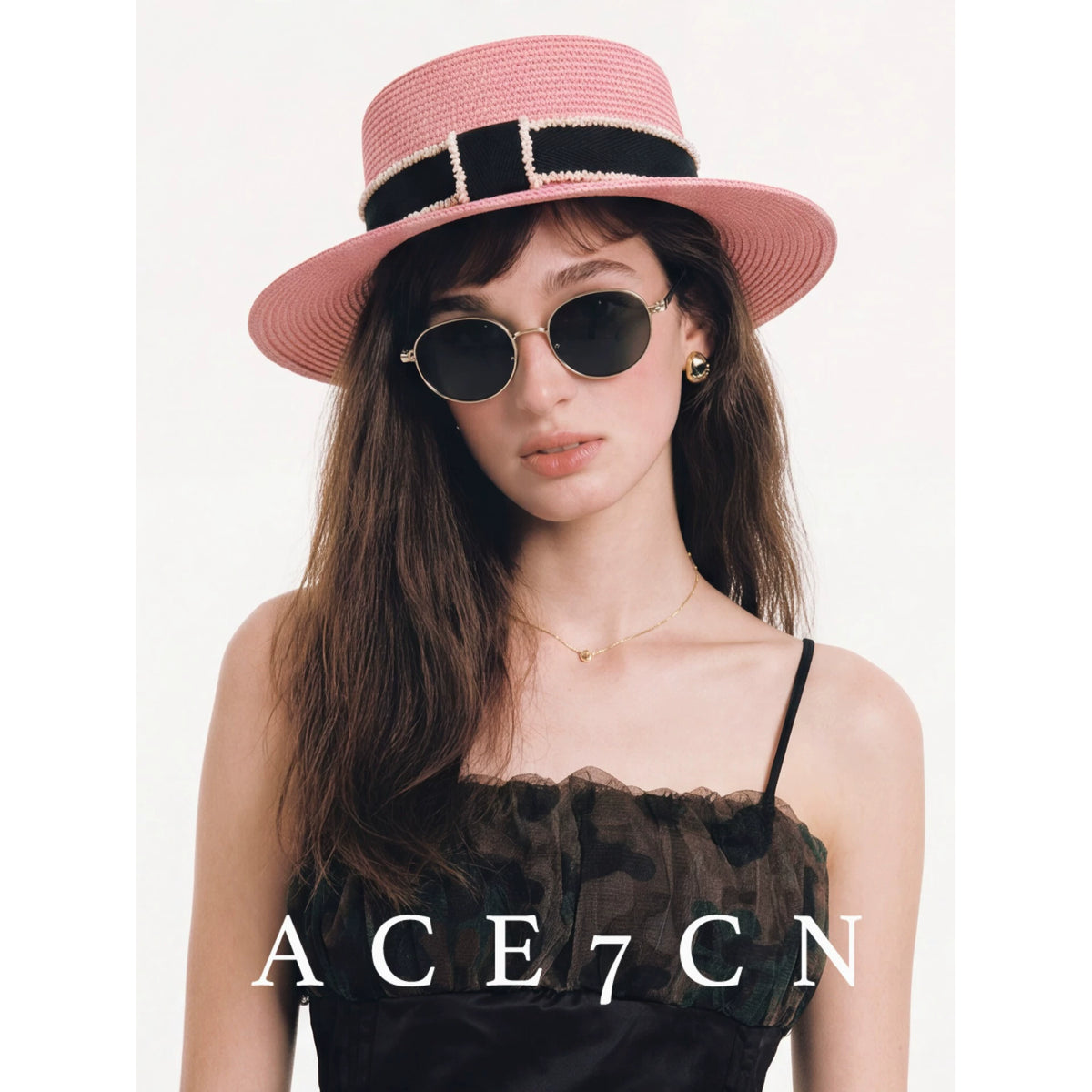 Parisian Tweed Classic Paper-Straw Dress Hat Elegant
