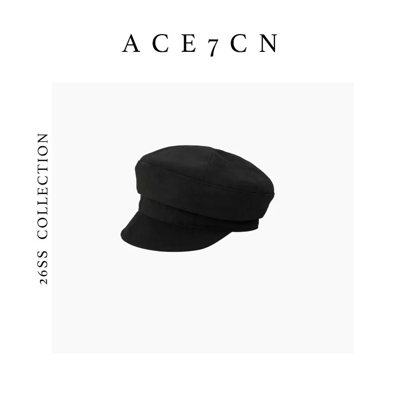 Japanese Niche Suede Newsboy Cap Large-Fit Painter
