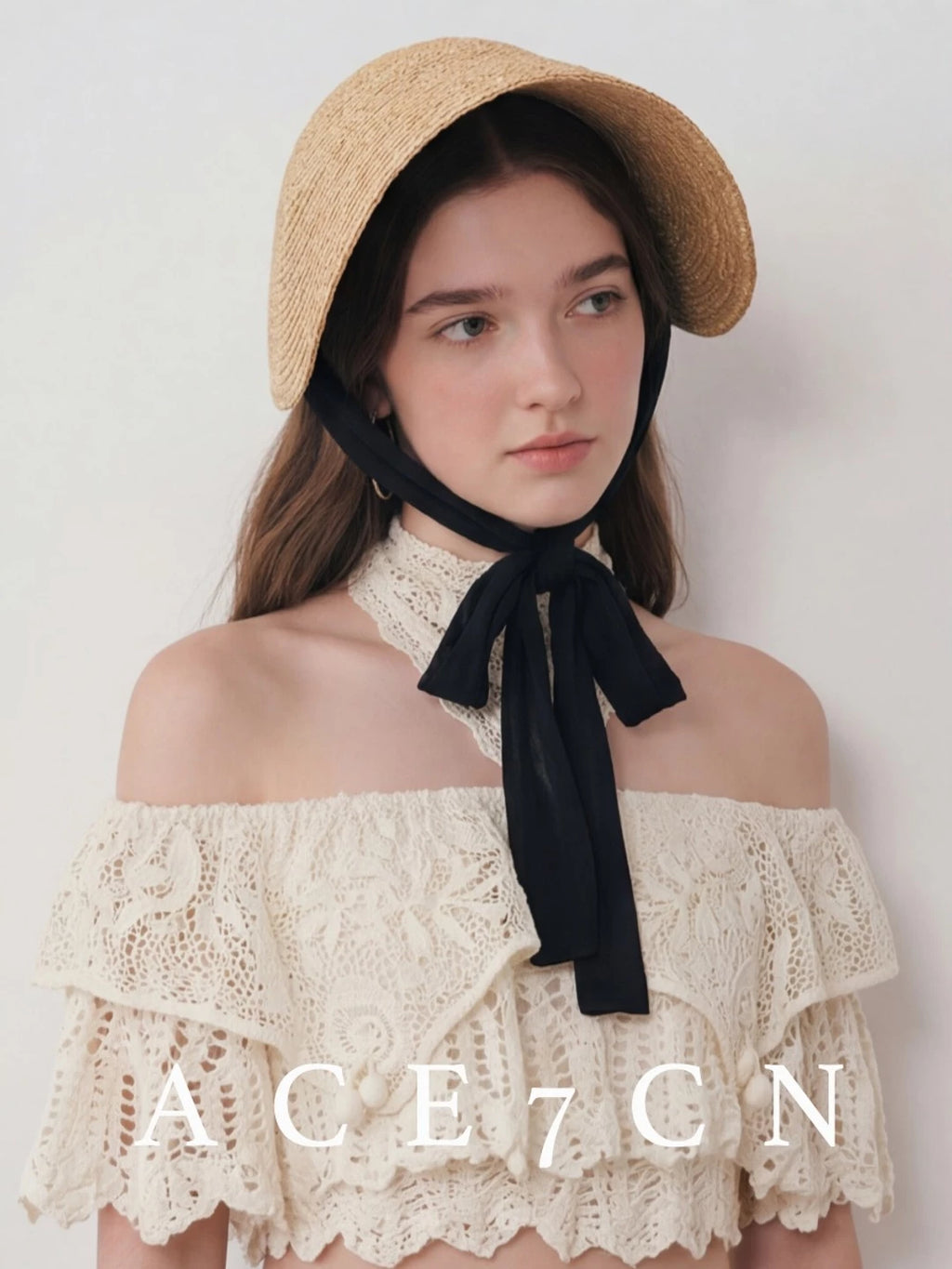 Hepburn French Estate Hat One-Piece Wheat-Straw Straw