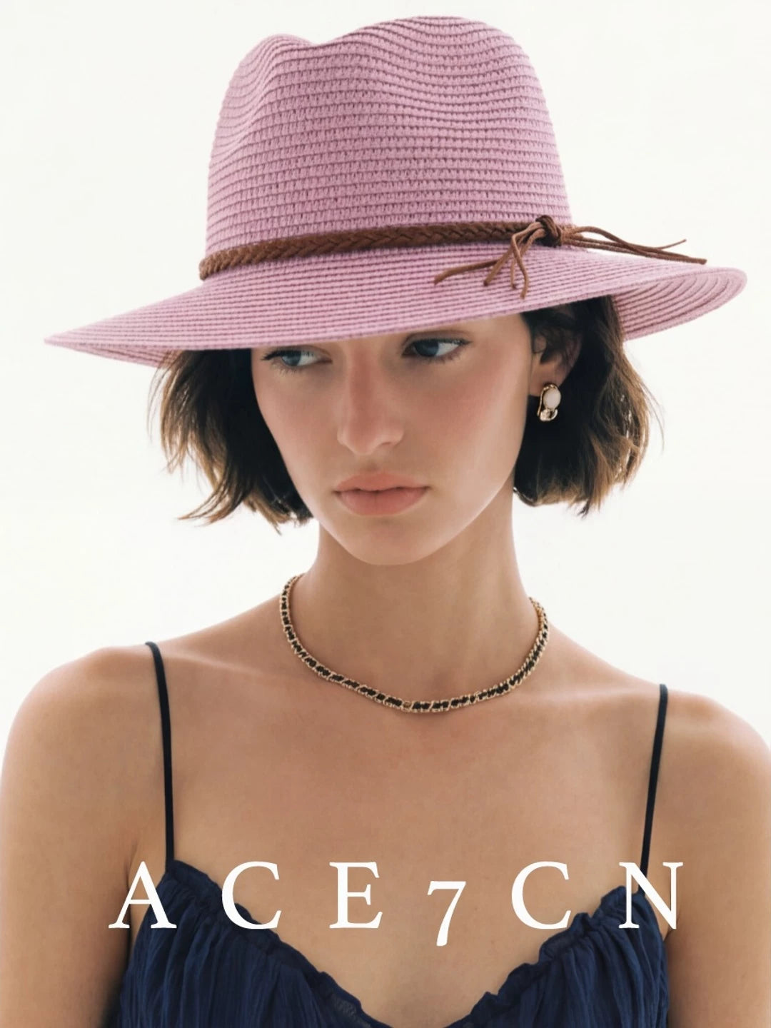 Nordic Chic Panama Straw Hat Straw-Woven Dress