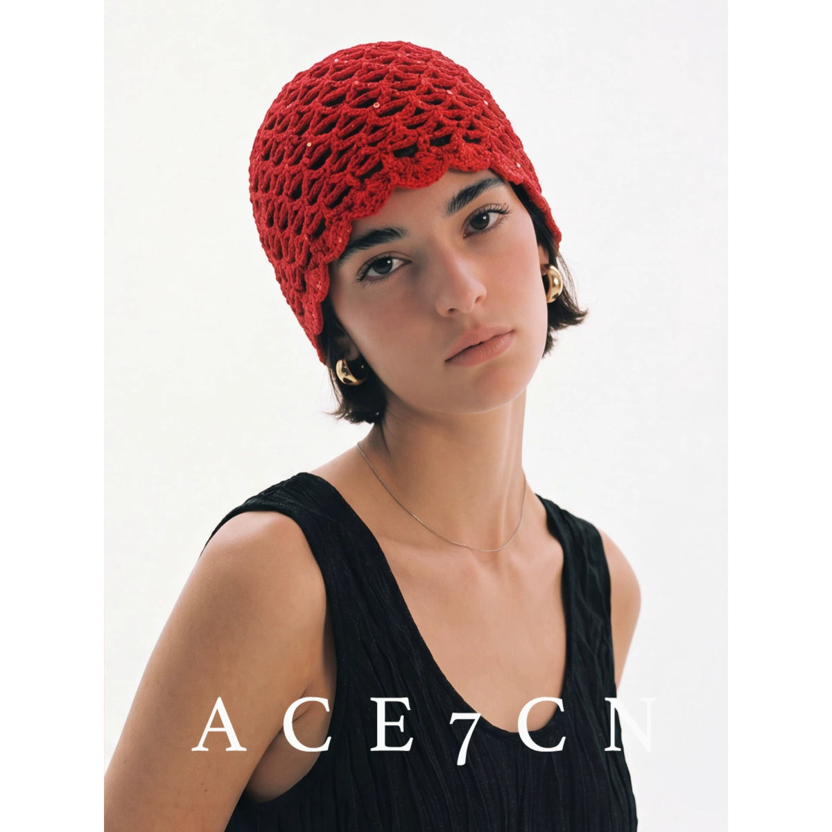 Old-Money Vintage Handmade Hat Chic Sequin Headwrap