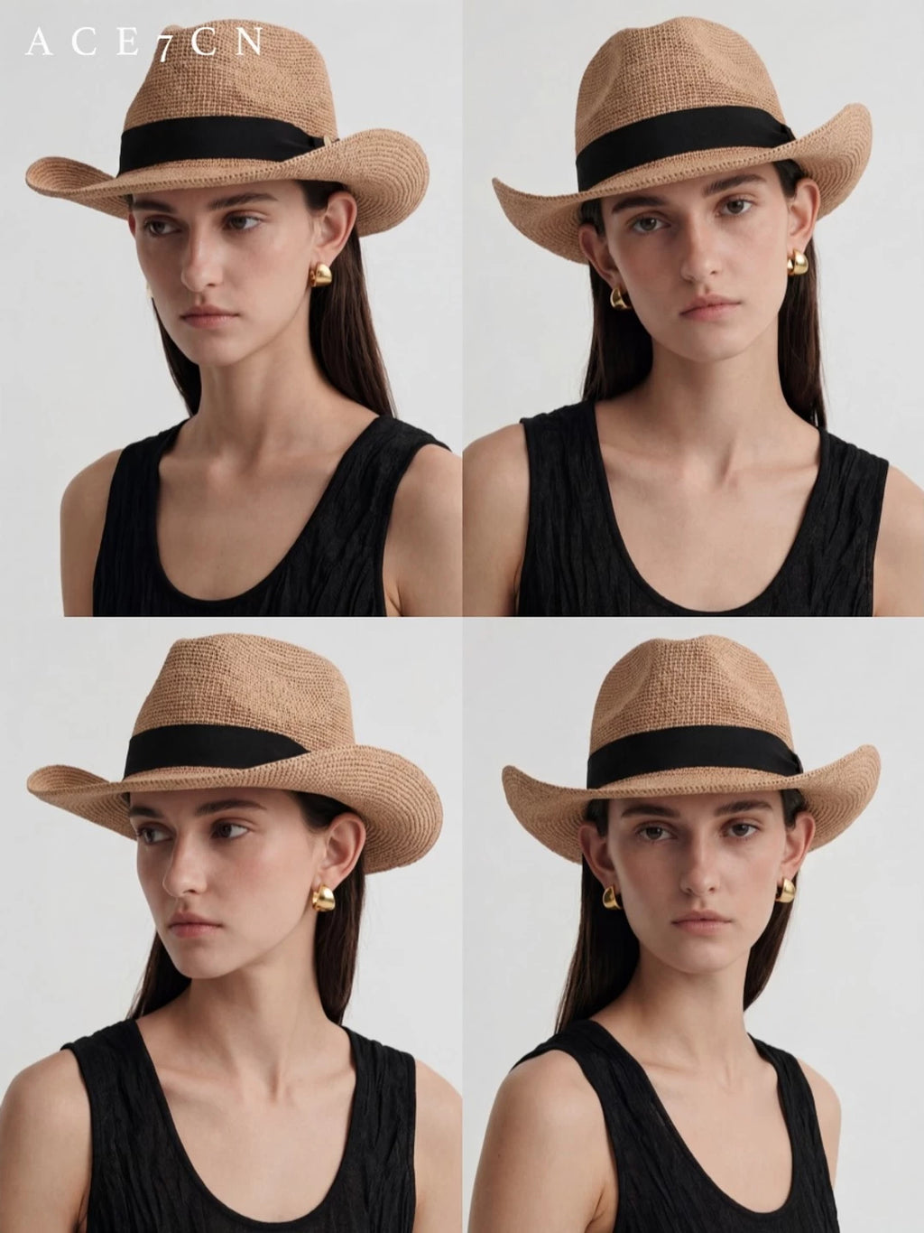 British Classic Premium Raffia Fedora Hand-Woven Western