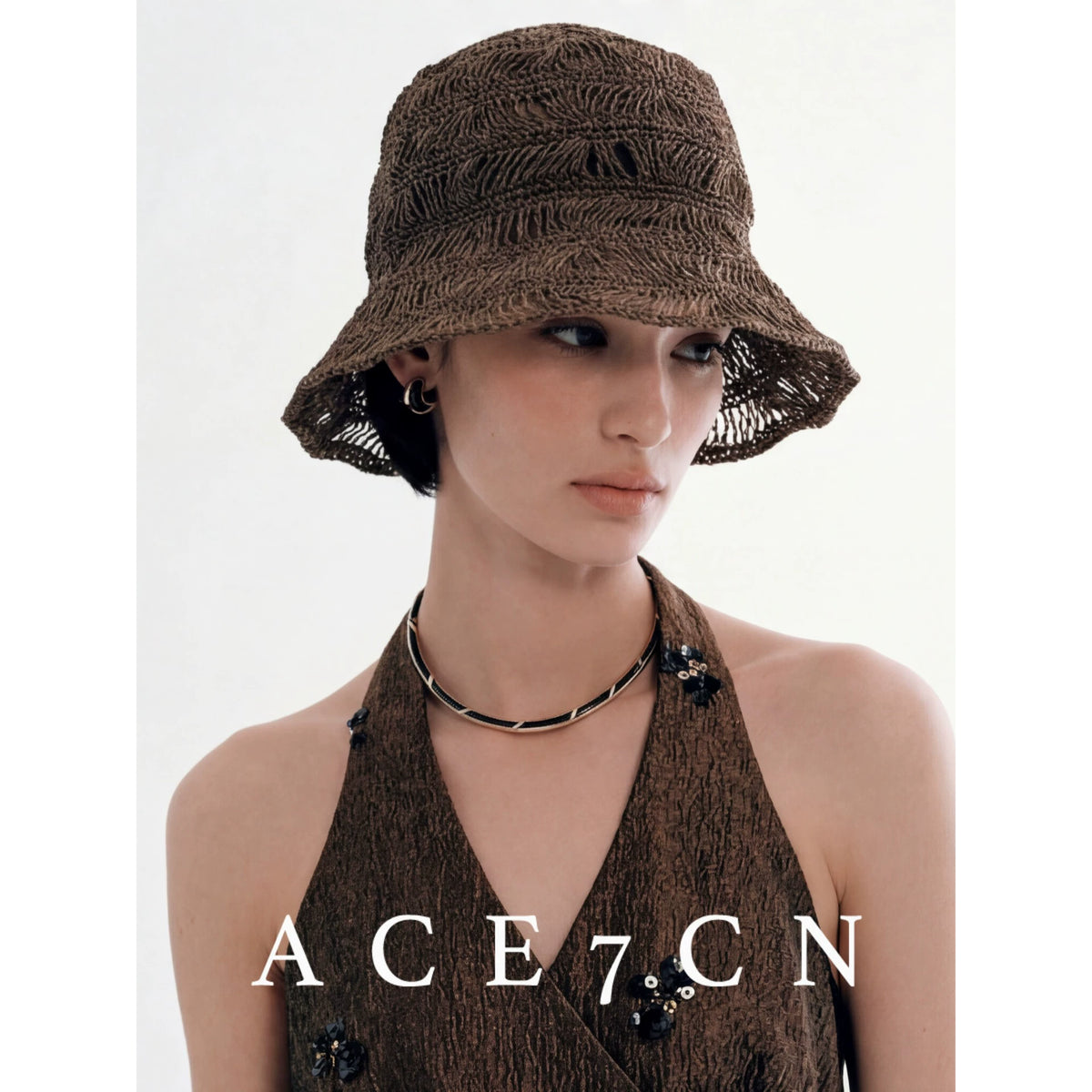 Urban Openwork Bucket Hat Relaxed Lightweight Straw