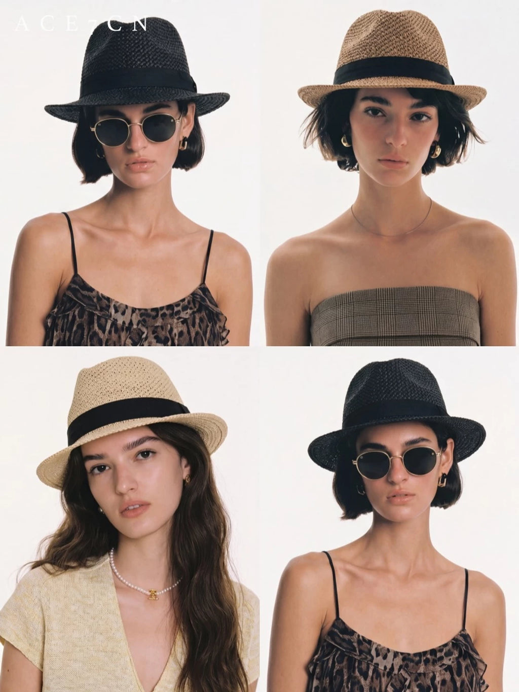 British Old-Money Premium Paper-Straw Fedora Short-Brim Straw