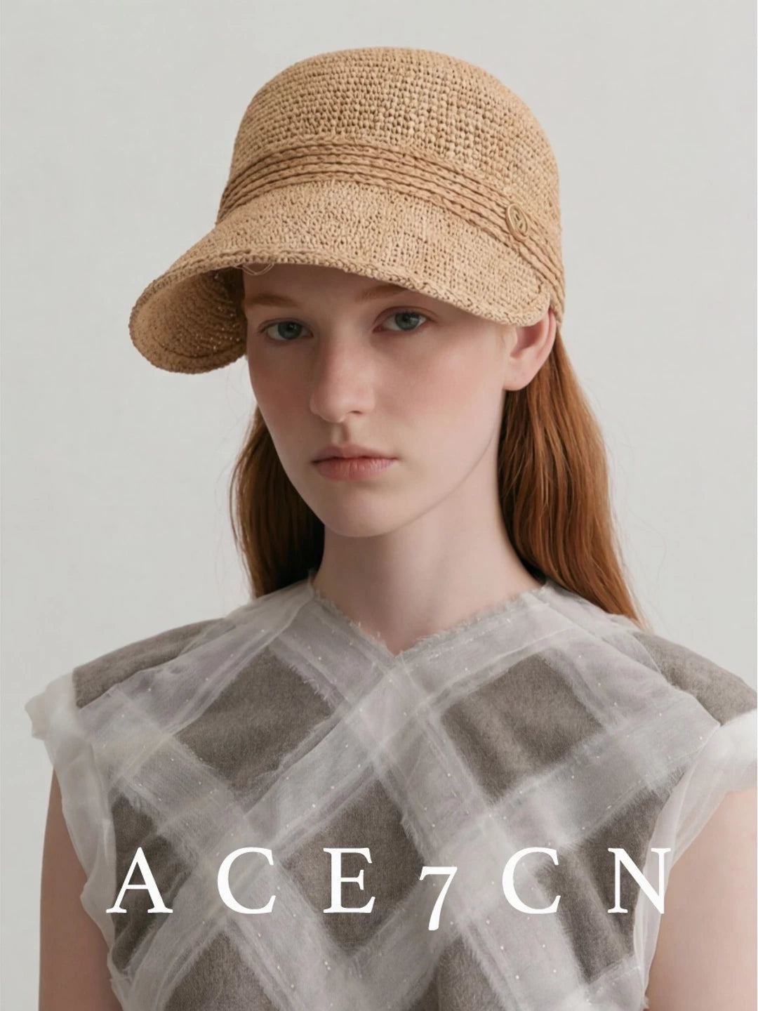 100 Natural Raffia Korean Wide-Brim Riding Hat