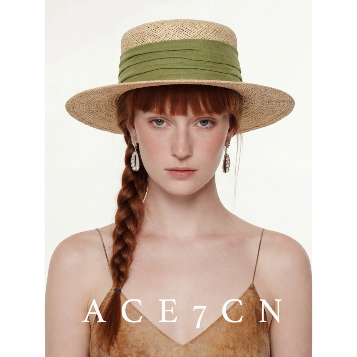 Relaxed French Premium Natural-Straw Straw Hat Multi-Color