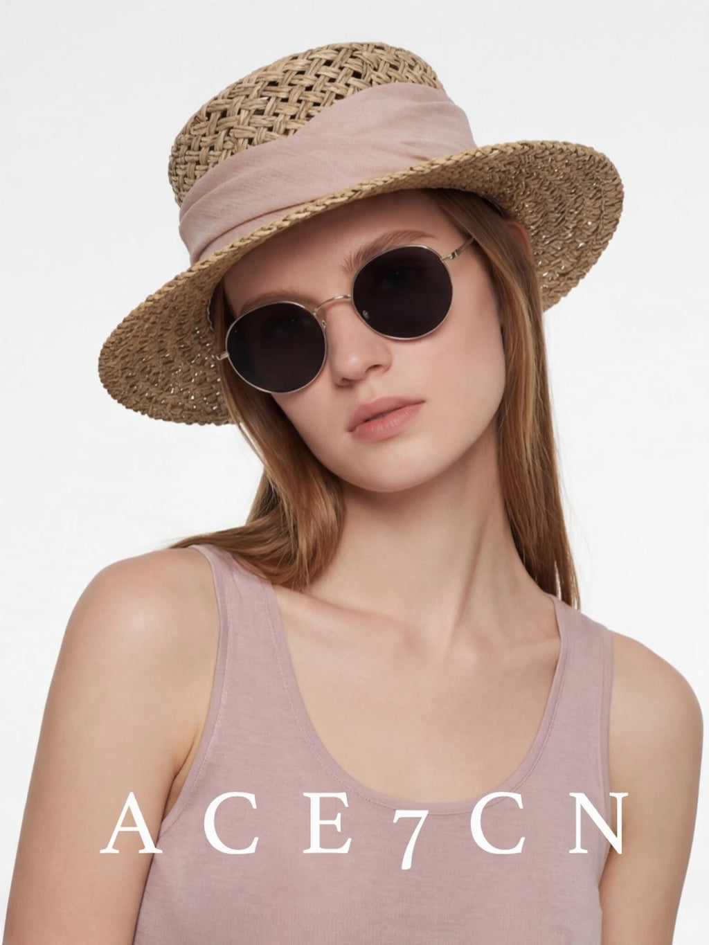 Relaxed French Sun-Shade Straw Hat Refined Dress